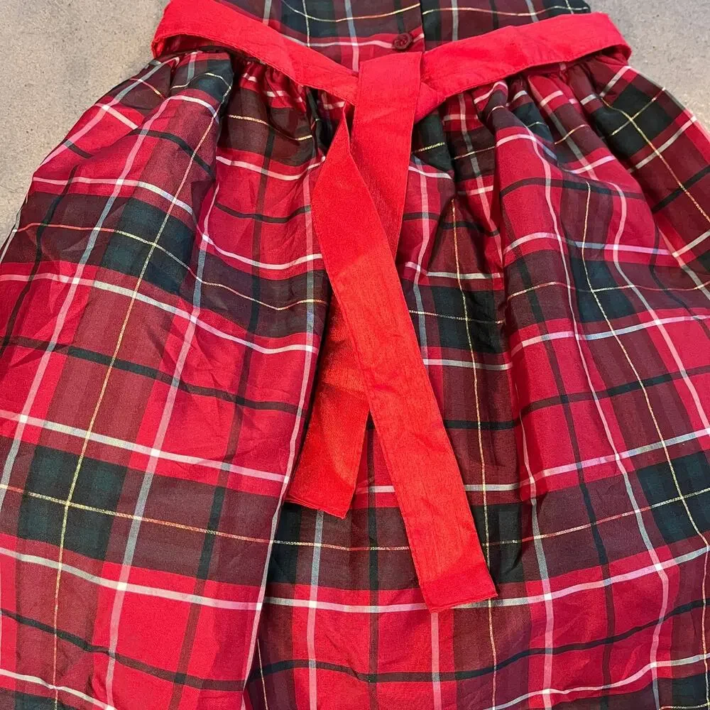 Blueberi Boulevard Red Green Christmas Plaid dress girls size 5 formal holiday